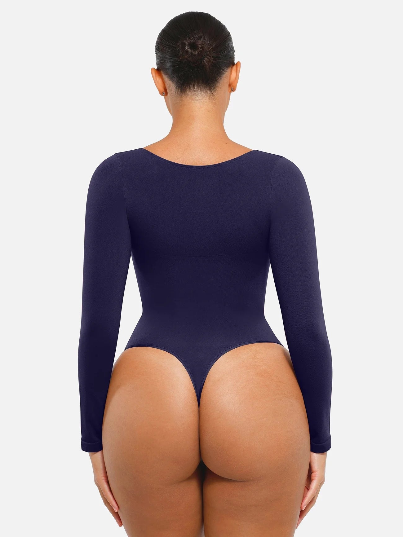 Aurasize Seamless Long Sleeve Chest Support Tummy Control Thong Bodysuit