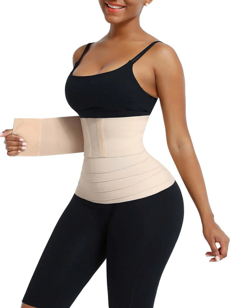 Aurasize Black Latex Tummy Wrap Compression Band Higher Power